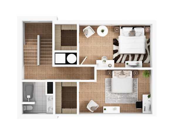 D3 Floor Plan at 5Fifty5, Des Moines, 50309
