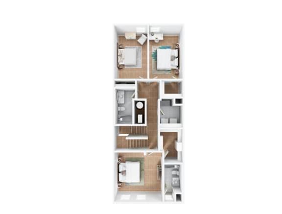 C1 floor plan at 7th Street Brownstones, Indigo Living, IA, 50309