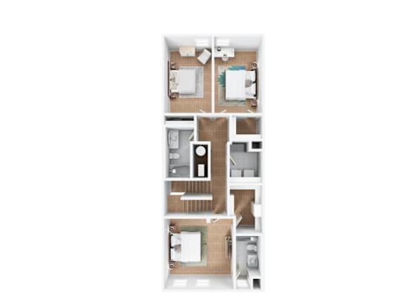 C2 Floor plan at 7th Street Brownstones, Indigo Living