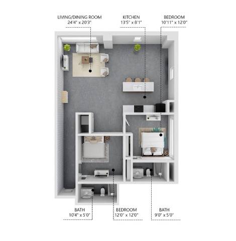 C1 - Owners Suite at Ballyard Lofts, Indigo Living, IA, Iowa , 50309