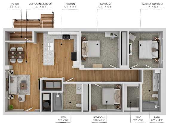 C1 Floor Plan at Level, Des Moines, IA 50309