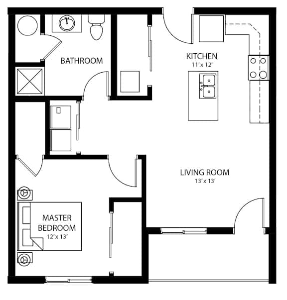 A3 - Income Restricted floor plan at Cedarbrooke Place , Norwalk