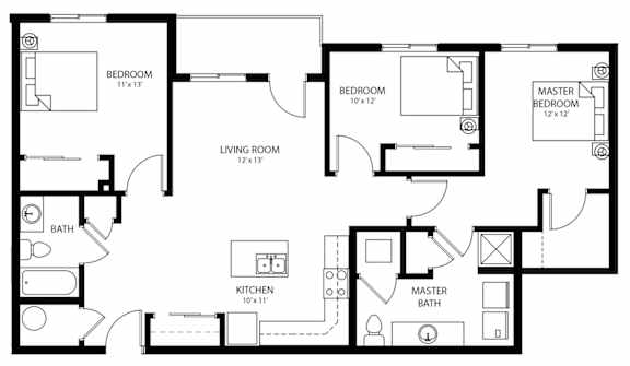 C4 - Income Restricted floor plan at Cedarbrooke Place , Iowa