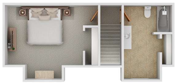 The second floor of the B2 floor plan at Autumn Park in Sioux Falls, South Dakota with 2 bedrooms and 2 bathrooms.