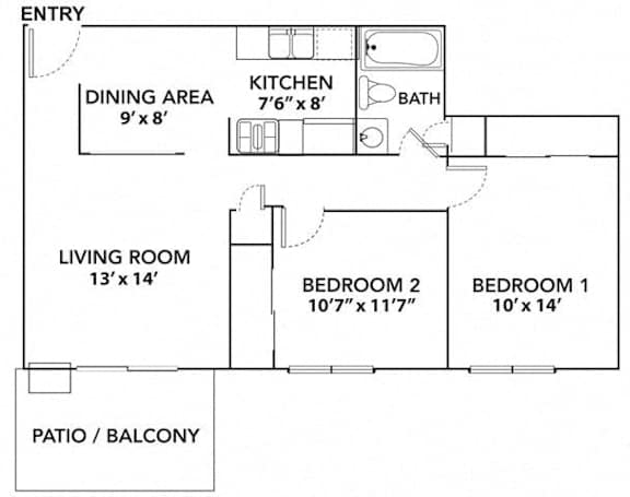 2 bed 1 bath at Sutton Hill Apartments, IOWA, 50320