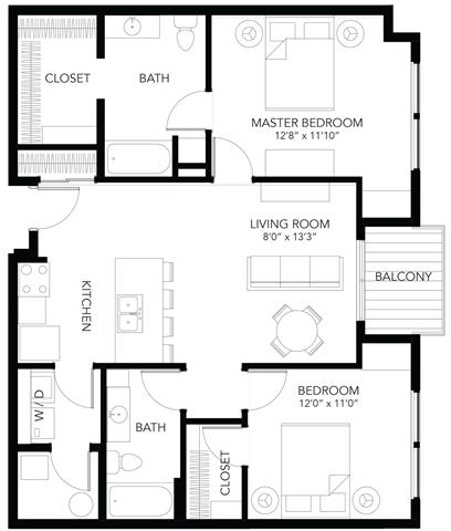 C12 2Bed 2Bath at Vue Apartments, IA, 50309
