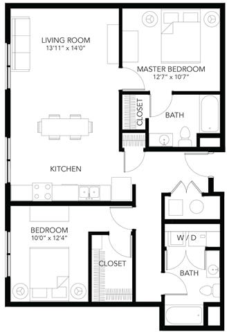 C13 2Bed 2Bath at Vue Apartments, Des Moines, Iowa