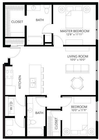 C15 2Bed 2Bath at Vue Apartments, Des Moines
