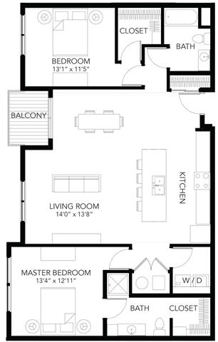 C21 2Bed 2Bath at Vue Apartments, Iowa