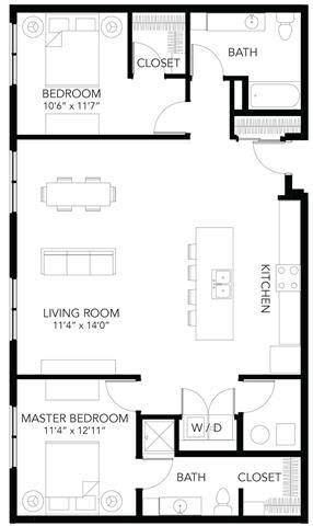 C22 2Bed 2Bath at Vue Apartments, Des Moines