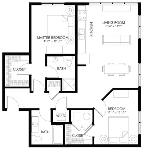 C23 2Bed 2Bath at Vue Apartments, Iowa, 50309
