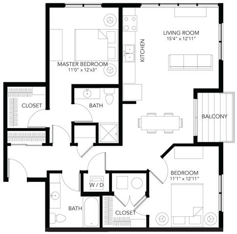 C24 2Bed 2Bath at Vue Apartments, Des Moines, IA 50309