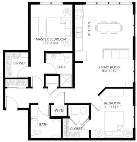 C26 2Bed 2Bath at Vue Apartments, IA, 50309
