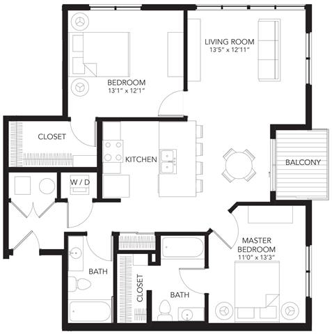 C2 2Bed 2Bath at Vue Apartments, Iowa, 50309
