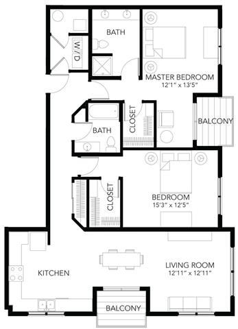 C30 2Bed 2Bath at Vue Apartments, Iowa, 50309