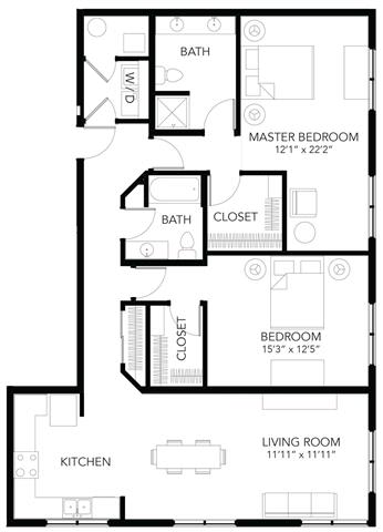 C31 2Bed 2Bath at Vue Apartments, Des Moines, IA 50309