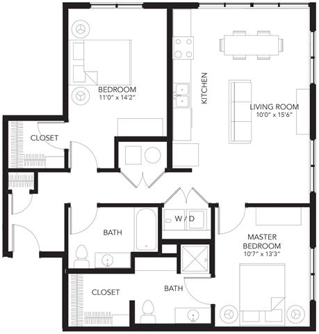 C5 2Bed 2Bath at Vue Apartments, IA, 50309