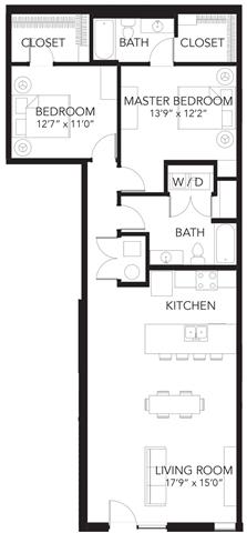 C9 2Bed 2Bath at Vue Apartments, Iowa, 50309
