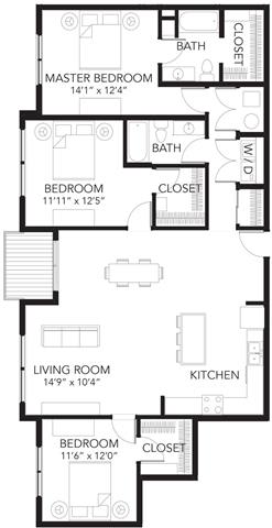 D6 3Bed 2Bath at Vue Apartments, Iowa, 50309