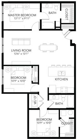 D7 3Bed 2Bath at Vue Apartments, Des Moines, IA 50309