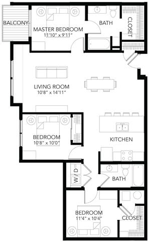 D8 3Bed 2Bath at Vue Apartments, Des Moines, IA