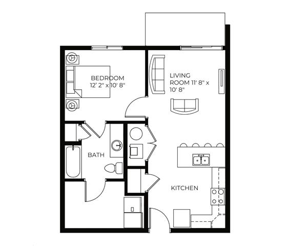 1Bed 1Bath-B at Meadowlark Place Apartments, Grimes, Iowa