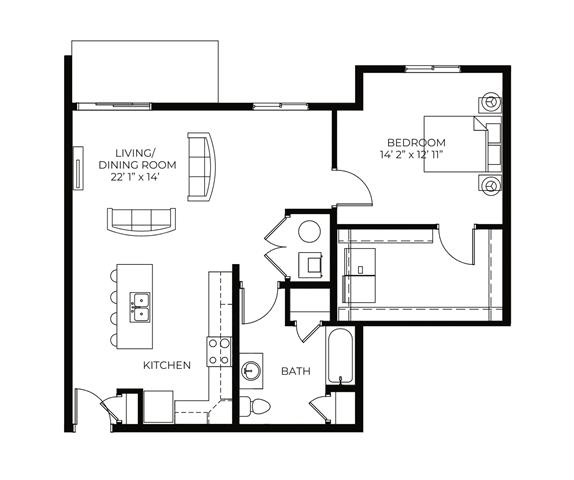1Bed 1Bath-D at Meadowlark Place Apartments, Grimes