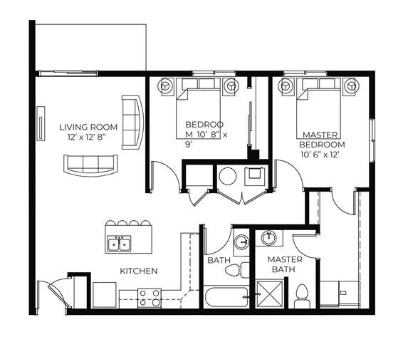 2Bed 2Bath at Meadowlark Place Apartments, Grimes, IA,  50111