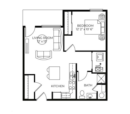 1Bed 1Bath at Meadowlark Place Apartments, Grimes, IA