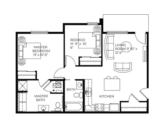 2Bed 2Bath-B at Meadowlark Place Apartments, Grimes, Iowa