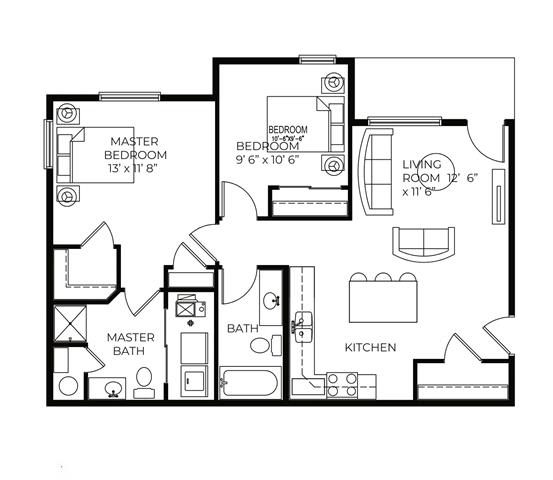 2Bed 2Bath-D at Meadowlark Place Apartments, Grimes
