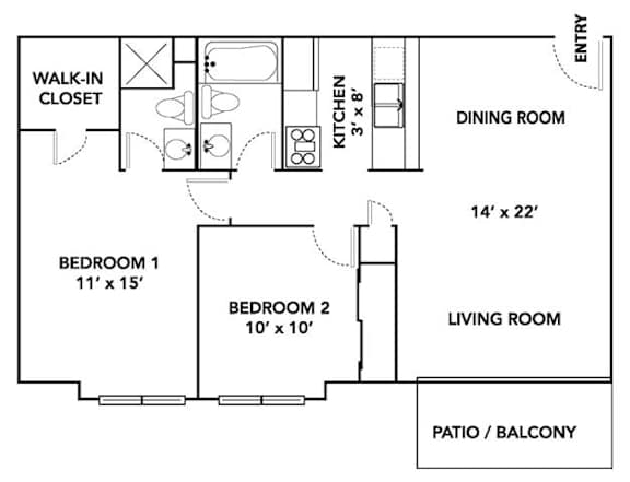 C1 Floor Plan at Bristol Ridge, Urbandale, IA, 50322