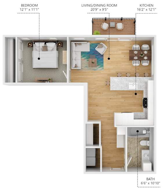 A2 Floor Plan at Level, Des Moines, IA