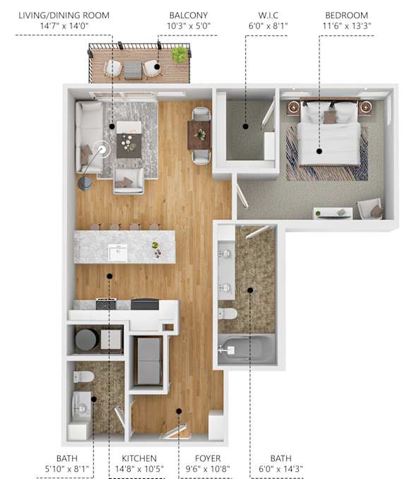 A9 Floor Plan at Level, Des Moines Iowa