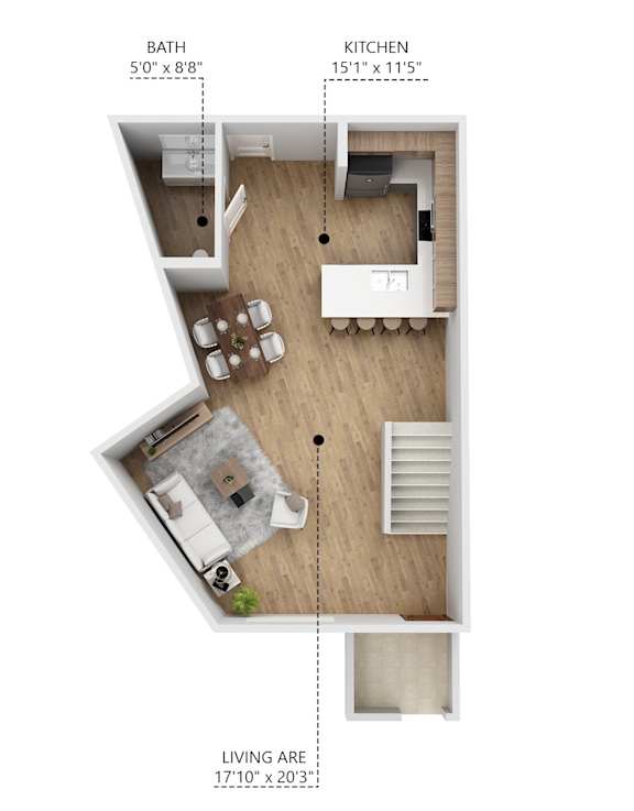 A12 Floor Plan at Linc, Des Moines