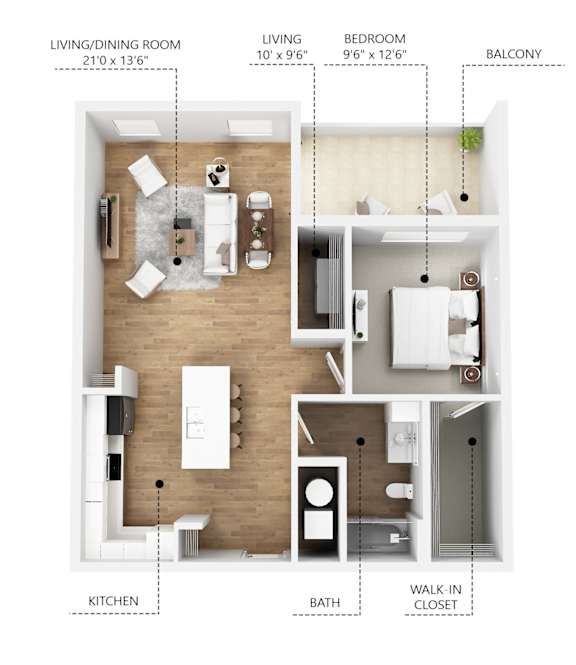 A13 Floor Plan at Linc, Iowa, 50309