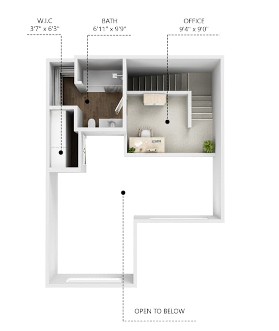 A16 Floor Plan at Linc, Des Moines Iowa