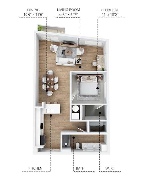 A17 Floor Plan at Linc, Des Moines