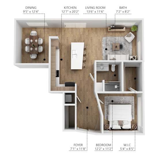 Floor Plan  A20 Floor Plan at Linc, Des Moines Iowa