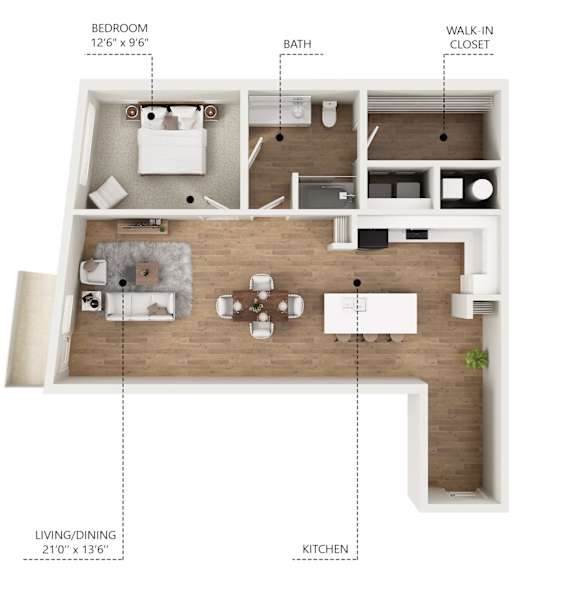 A21 Floor Plan at Linc, Des Moines