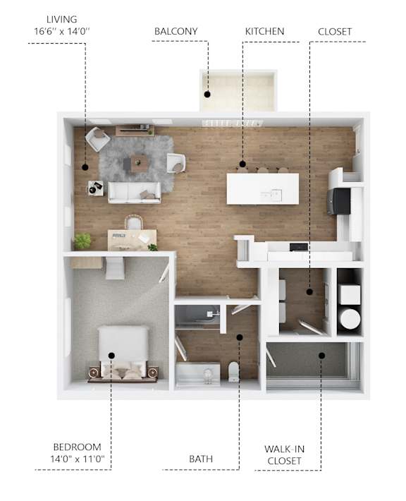 A23 Floor Plan at Linc, Iowa, 50309