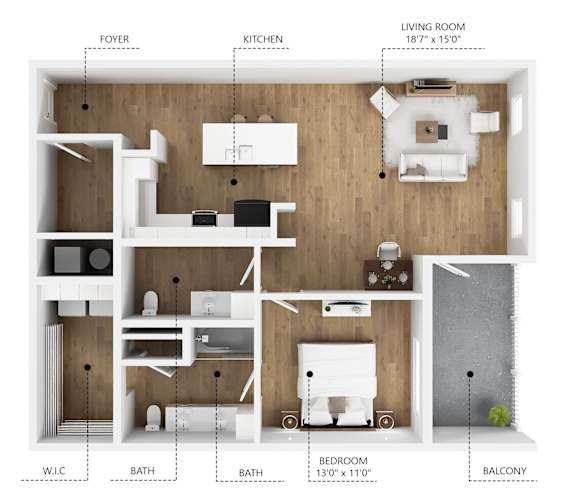 A25 Floor Plan at Linc, Des Moines, IA
