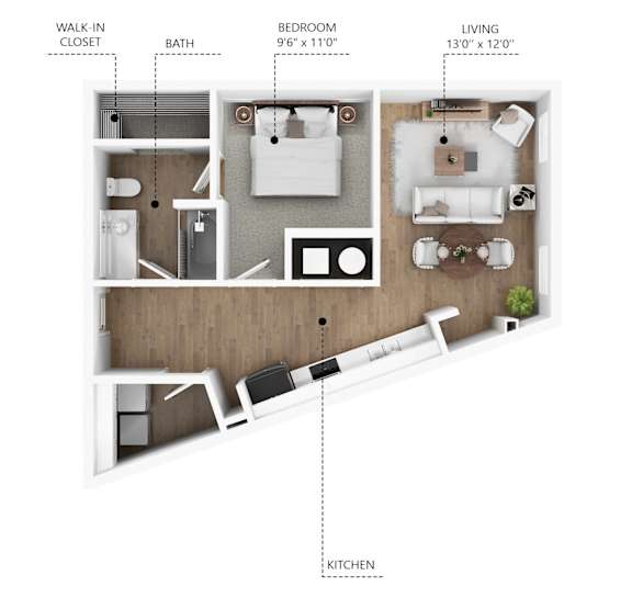 A3 Floor Plan at Linc, Des Moines, 50309