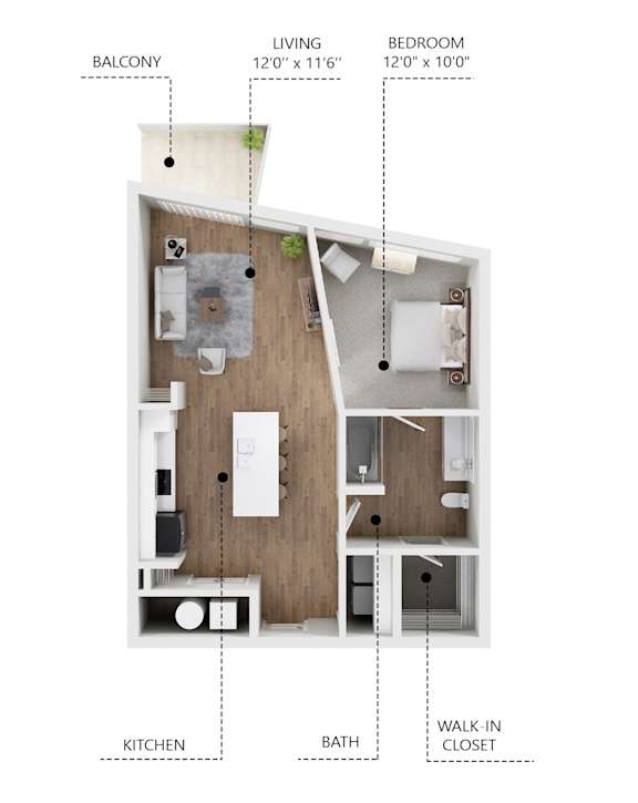 A4 Floor Plan at Linc, Des Moines Iowa