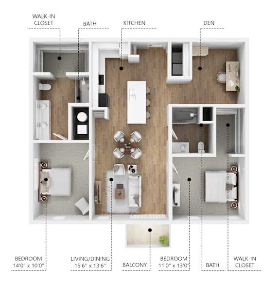 B12 Floor Plan at Linc, Des Moines Iowa