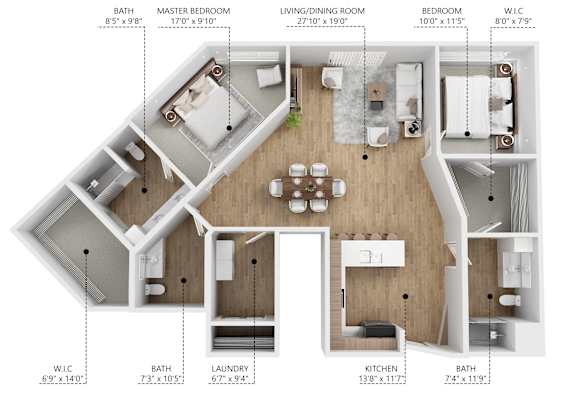 B17 Floor Plan at Linc, Des Moines