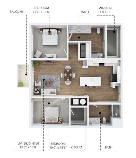 B7 Floor Plan at Linc, Des Moines, IA