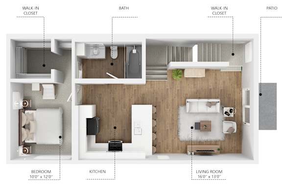 C12 Floor Plan at Linc, Des Moines