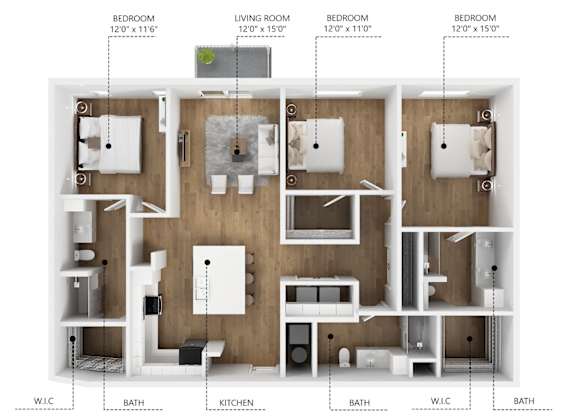 C6 Floor Plan at Linc, Des Moines