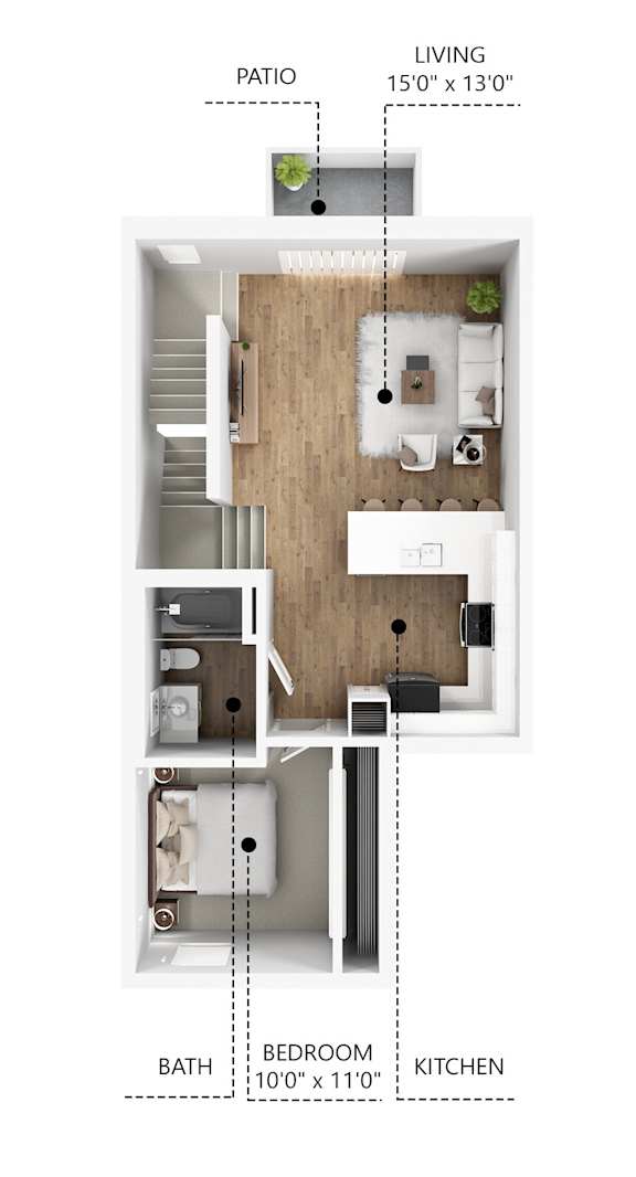 C8 Floor Plan at Linc, Des Moines, 50309